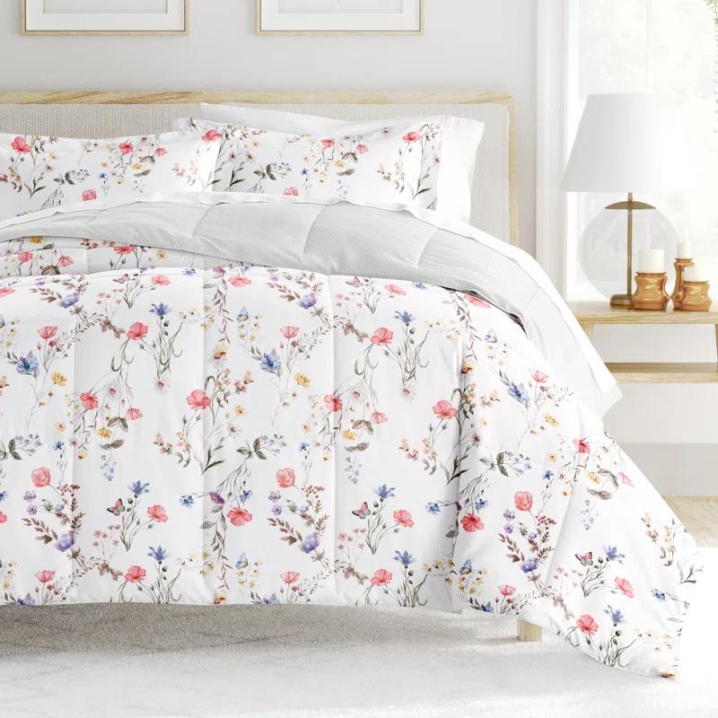Becky Cameron Down-Alternative Comforter Set in Meadow Floral Stripe