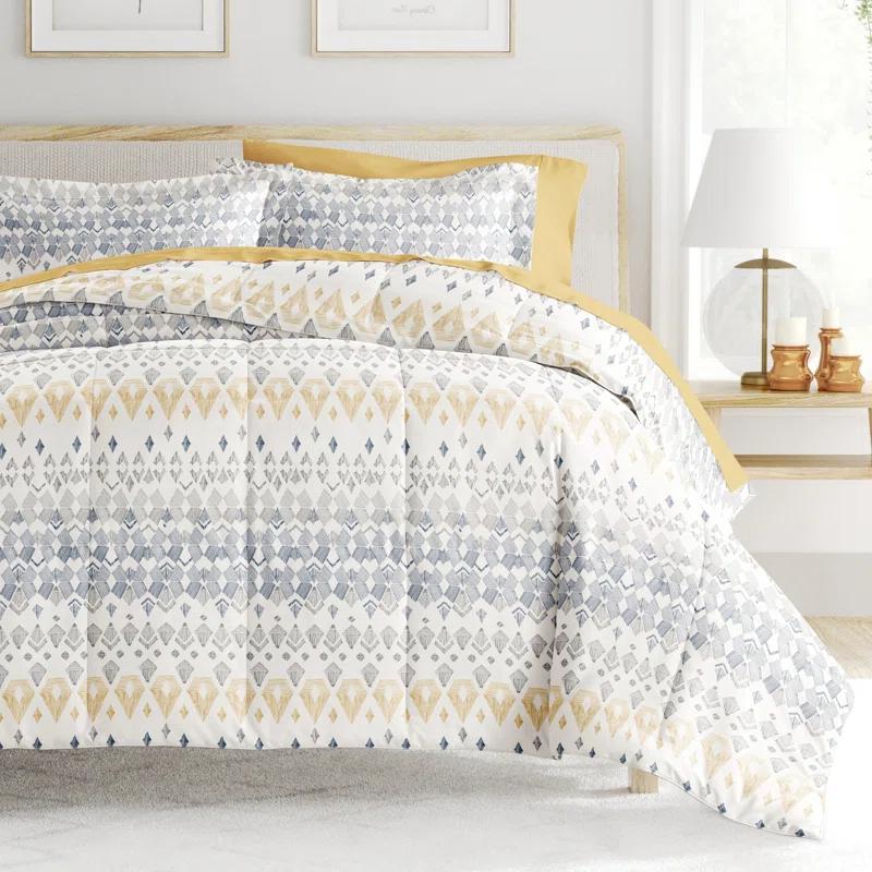 7-Piece Bedding Bundle - Pattern Comforter and Sheet Set
