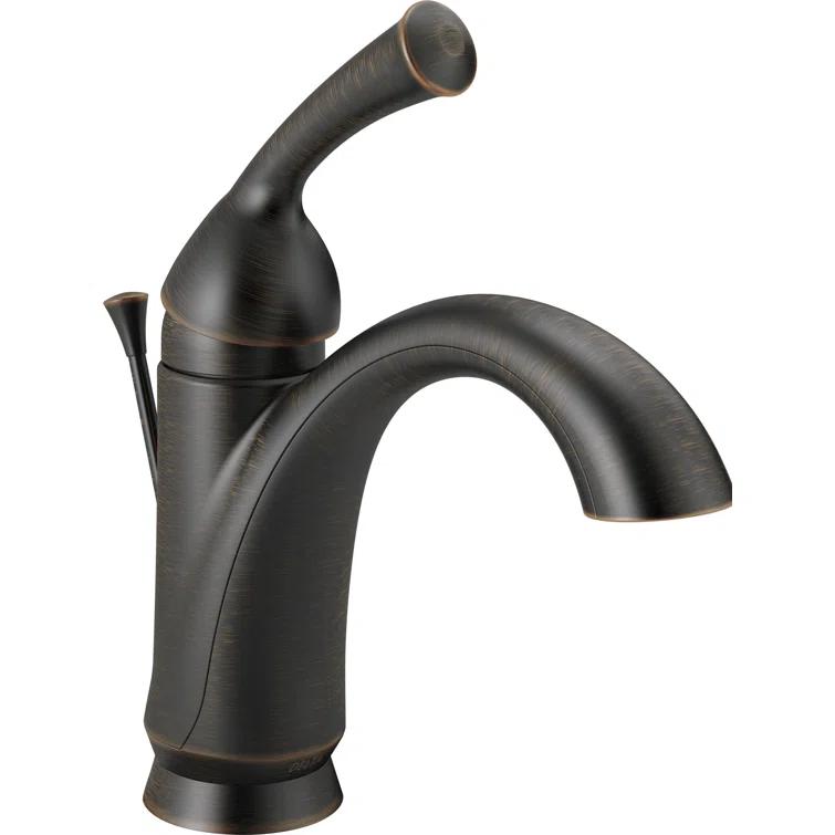 Delta Haywood Single Hole Bathroom Faucet with Drain Assembly, Single Handle Bathroom Sink Faucet 15999-RB-DST