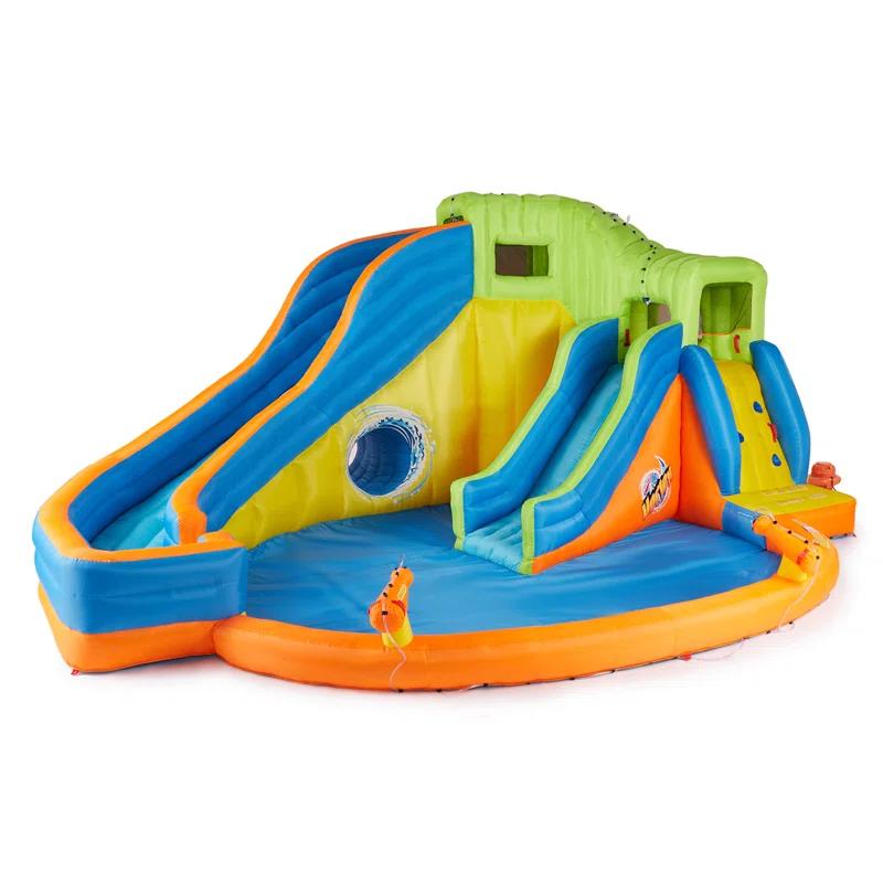 Banzai Banzai Pipeline Twist Kids Inflatable Outdoor Water Pool Aqua Park and Slides
