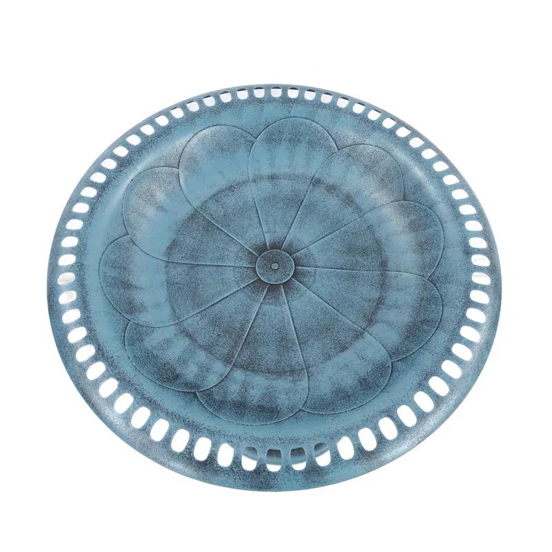 Alpine Pedestal Birdbath with Scrollwork Base and Stakes