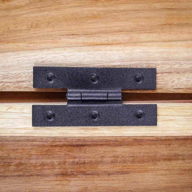 Black Wrought Iron Cabinet H Hinge 3.5" H 1/4" Offset Door Hinge