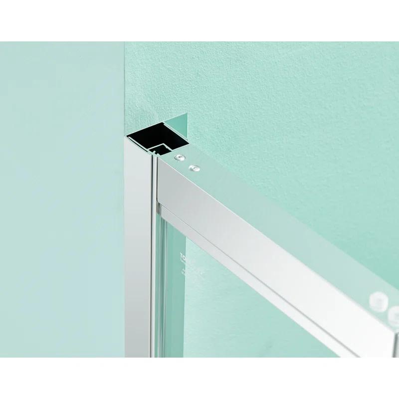 36 in.W - 72 in.H Pivot Shower Door with Clear Glass and Stainless Steel Handle