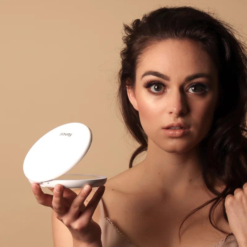 Modern Lighted Magnifying Compact Mirror