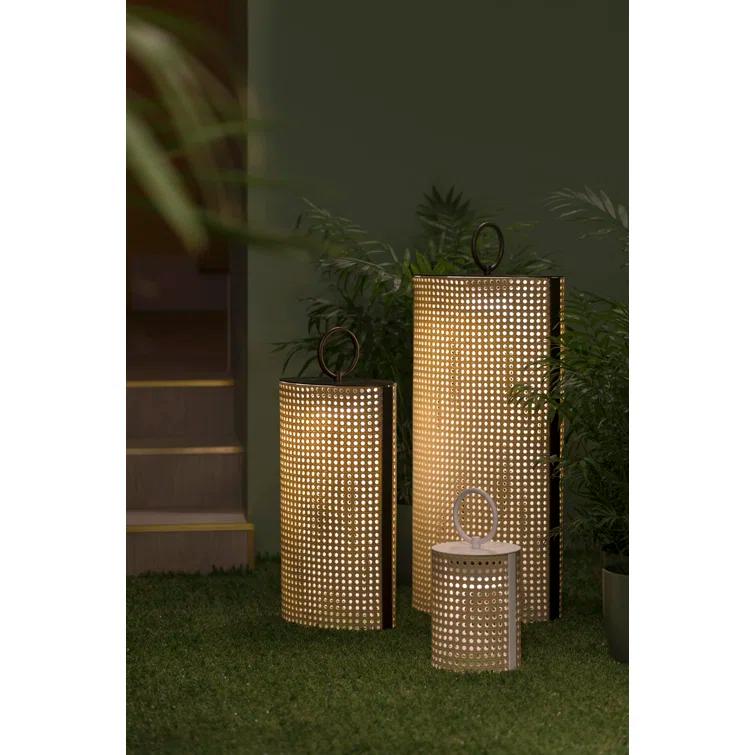 Bronze Lacquered Resin Portable Outdoor LED Floor Lamp