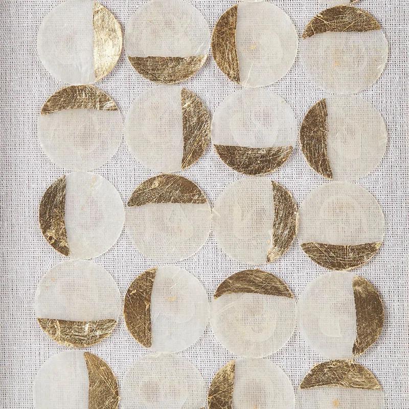 Mercury Row® Zeringue Emblem Natural Capiz with Gold Foil Shadowbox Wall Décor (Set of 2)