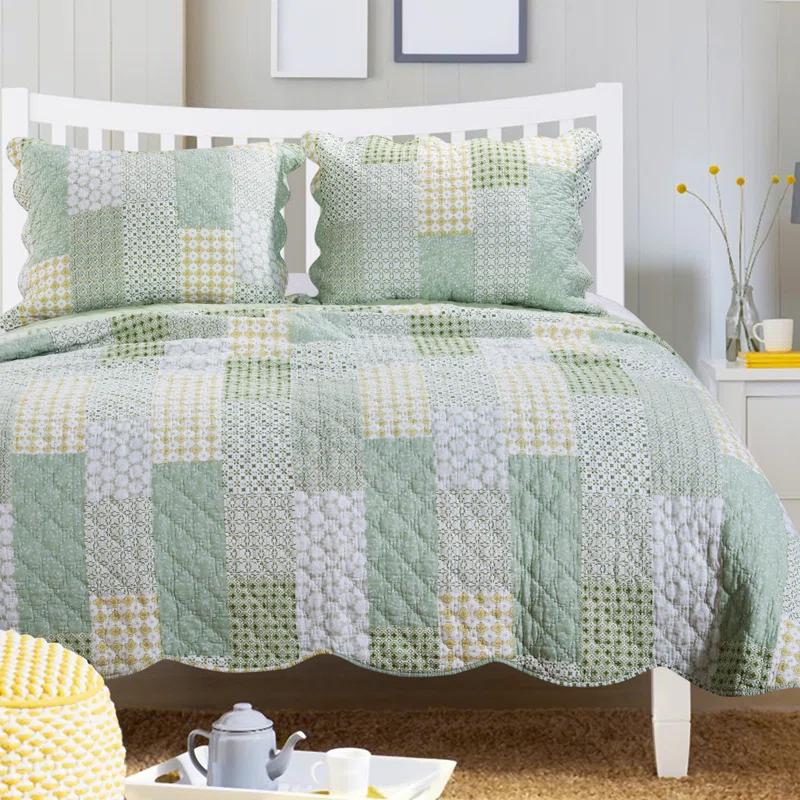 Barefoot Bungalow Juniper Modern Patchwork Print Quilt Set