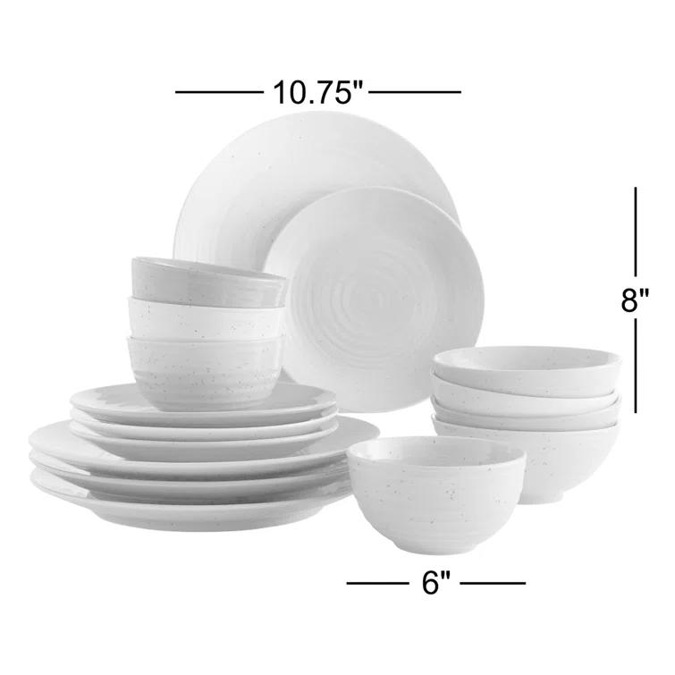 Siterra Artist's Blend Stoneware 16 Piece Dinnerware Set - Service for 4