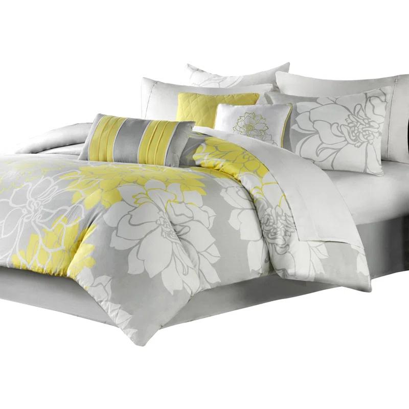 Madison Park Lola 7 Piece Floral Cotton Comforter Set