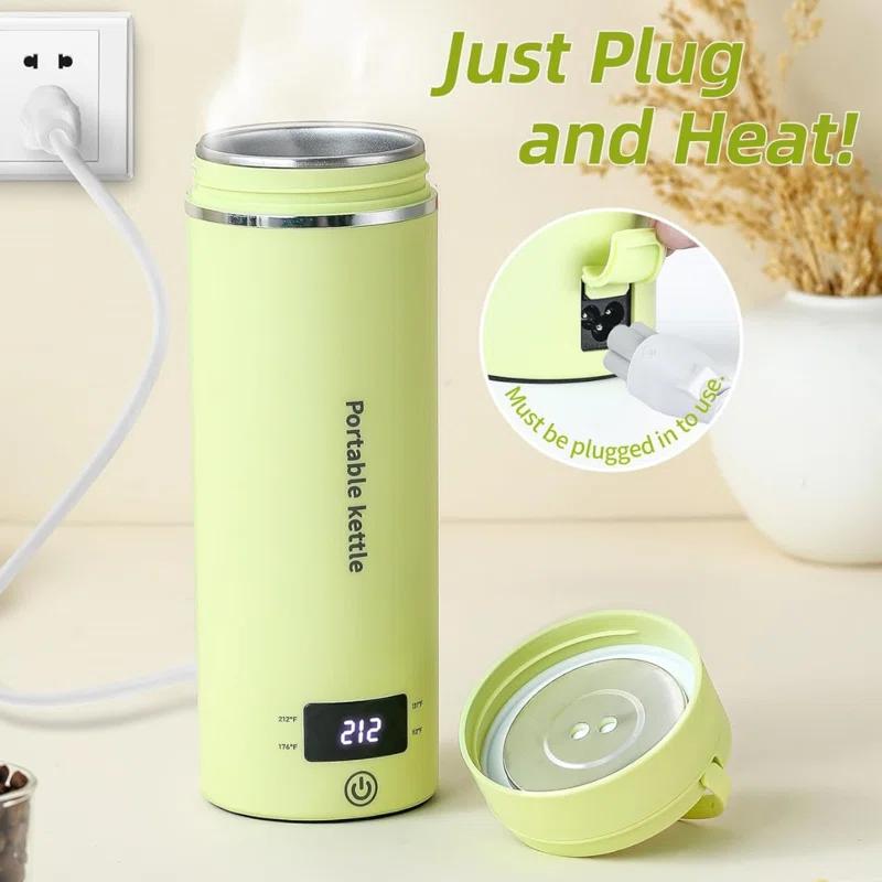 OLHIVA 304 Stainless Steel Travel Electric Kettle Portable Mini Kettle