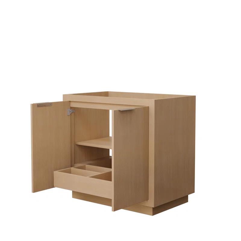 Wyndham Collection Maroni 35.25" Single Bathroom Vanity Base Only In Light Straw