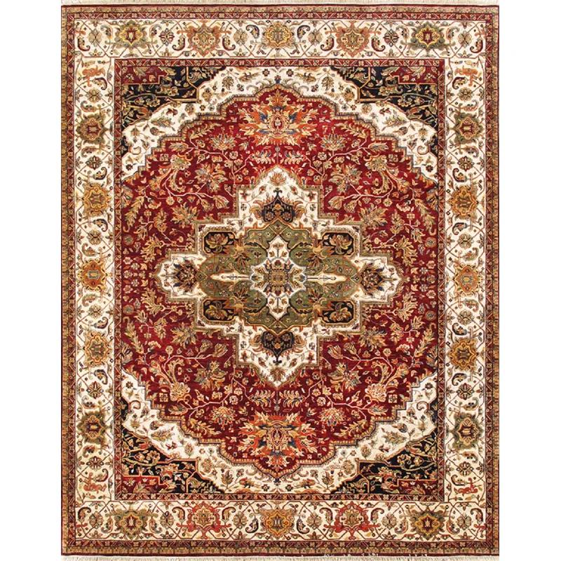 Pasargad One-of-a-Kind Agra Hand-Knotted Burgundy 8' x 10' Wool Area Rug | Wayfair