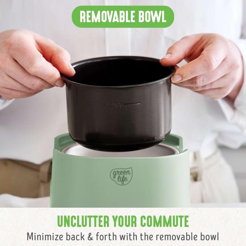 GreenLife GreenLife 20oz Electric Lunch Box Food Warmer, PFAS & PFOA-Free Ceramic, Portable, Removable Bowl