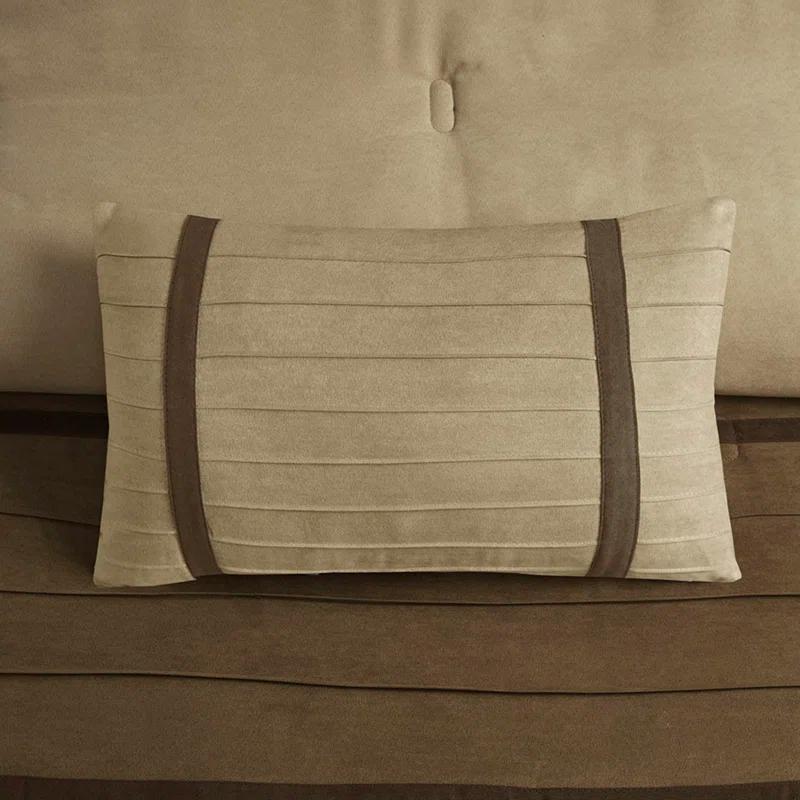 Madison Park Palmer 7 PC Pieced Faux Suede Comforter Set
