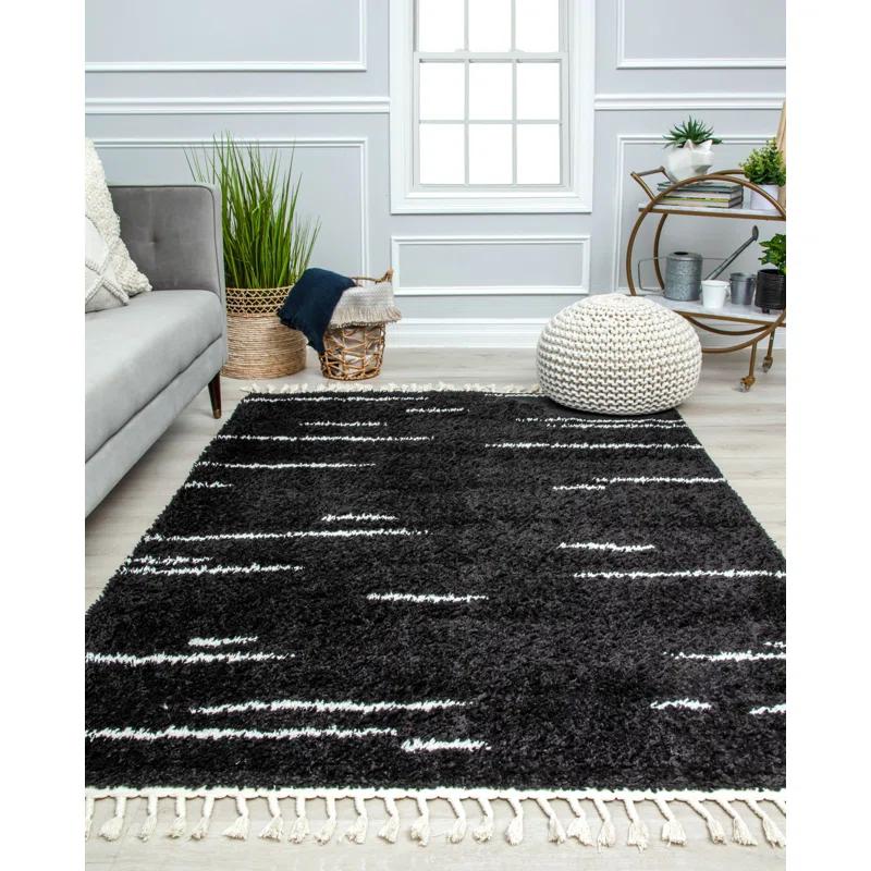 George Oliver Colletti Bennett Abstract Introspective Black Area Rug