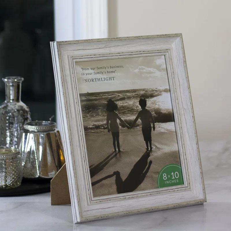 White Distressed Vintage Picture Frame Tabletop Decor