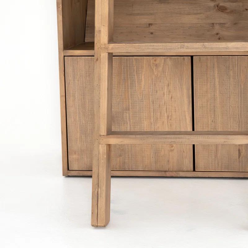 Haiden Dark Charcoal Solid Pine Bookshelf with Ladder