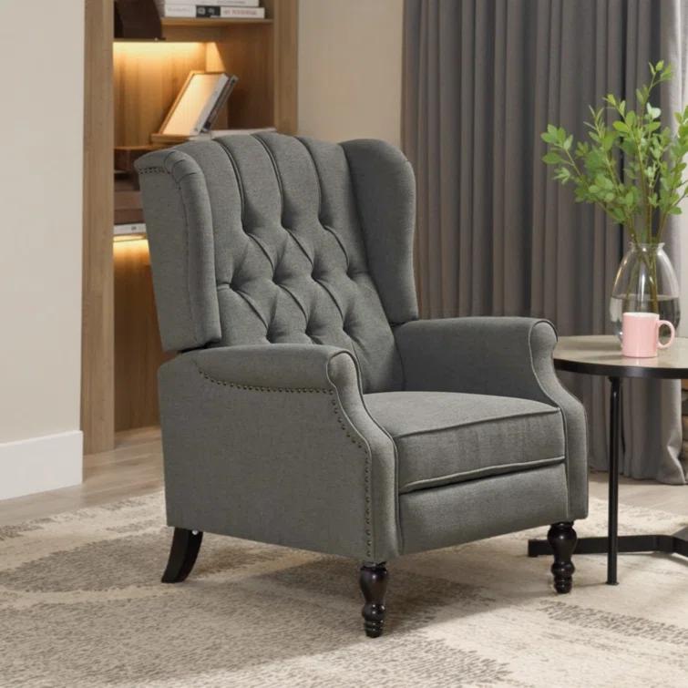 Willa Arlo™ Interiors Alta Traditional 28.5" Wide Manual Wingback Recliner Chair with Button-Tufted Diamond Stitching