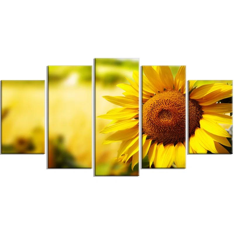 Design Art " Beautiful Tuscany Sunflower " 5 - Pieces