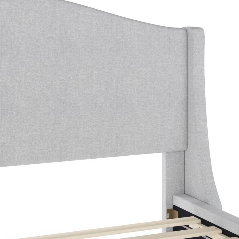 Martha Stewart Martha Stewart Amelia Upholstered Platform Bed With Curved Headboard