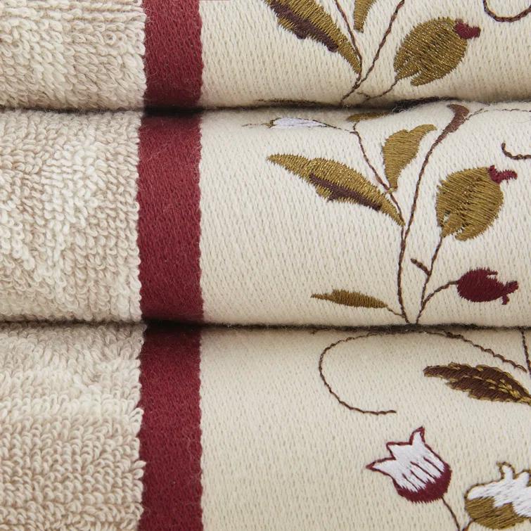 Madison Park Raheem Embroidered Cotton Jacquard Towel Set (Set of 6)