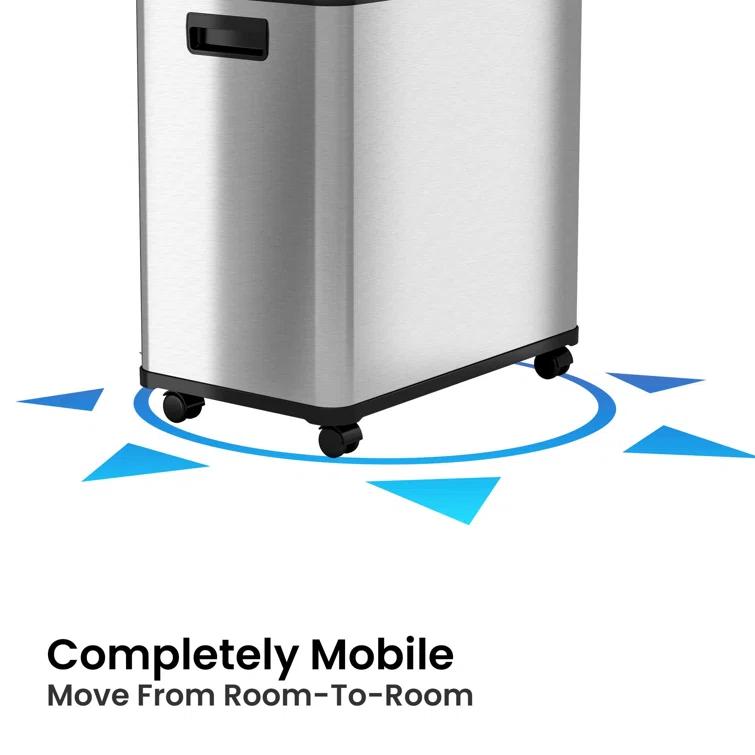 iTouchless Erik Stainless Steel 16 Gallon Motion Sensor Multi-Compartments Trash & Recycling Bin