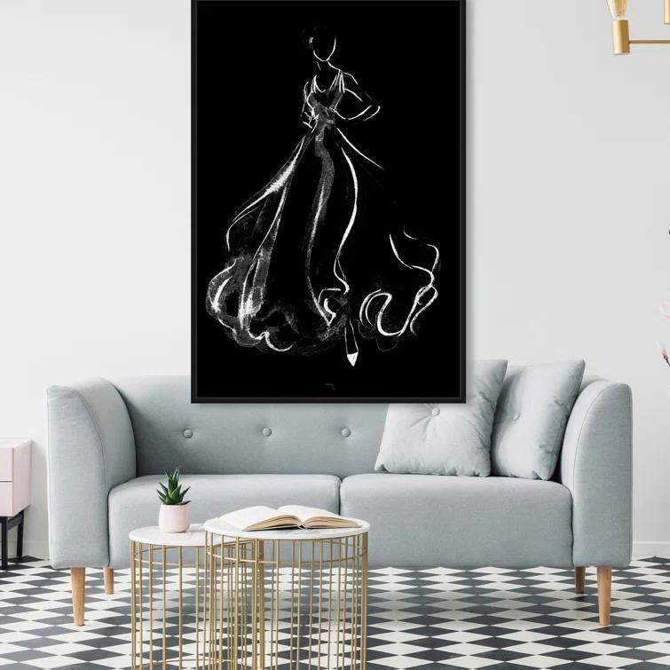 Oliver Gal Prints " Elegant Dress Flow " Painting Print