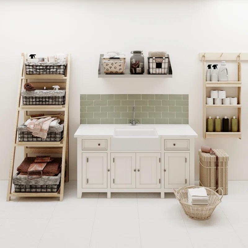 Amgood 12 in. x 36 in. Stainless Steel Wall Shelf with Side Guards