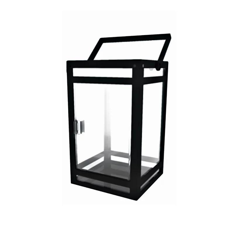 9" Black Solar Powered LED Outdoor Lantern