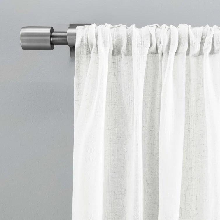 Textured Stripe Natural Curtain Panel Pair (Set of 2)