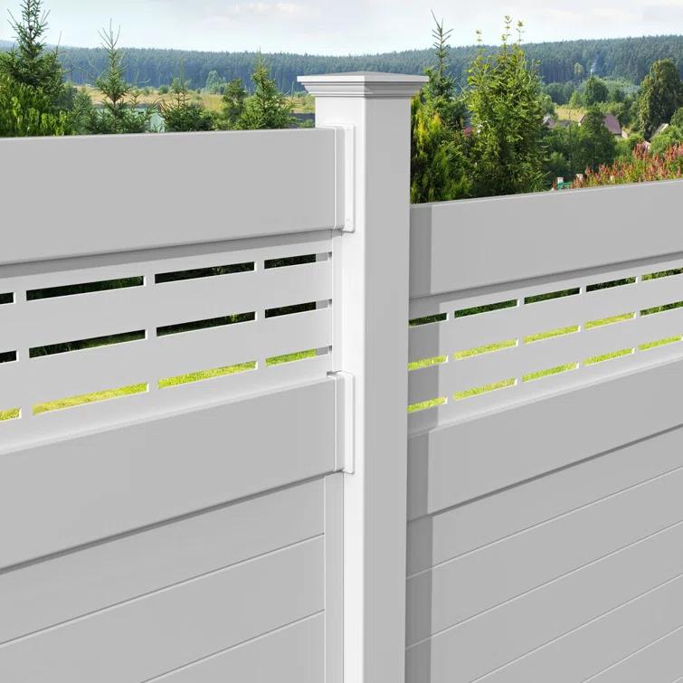 Barrette Outdoor Living Horizontal Fence Boardwalk White Vinyl Panel Kit