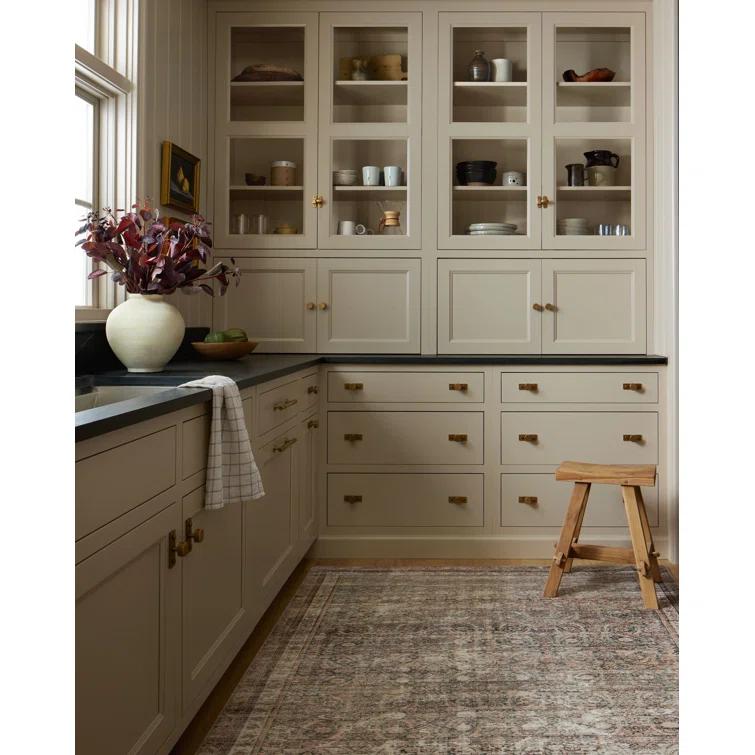 Chris Loves Julia x Loloi Jules Oriental Power Loomed Polyester Area Rug in Ink / Terracotta