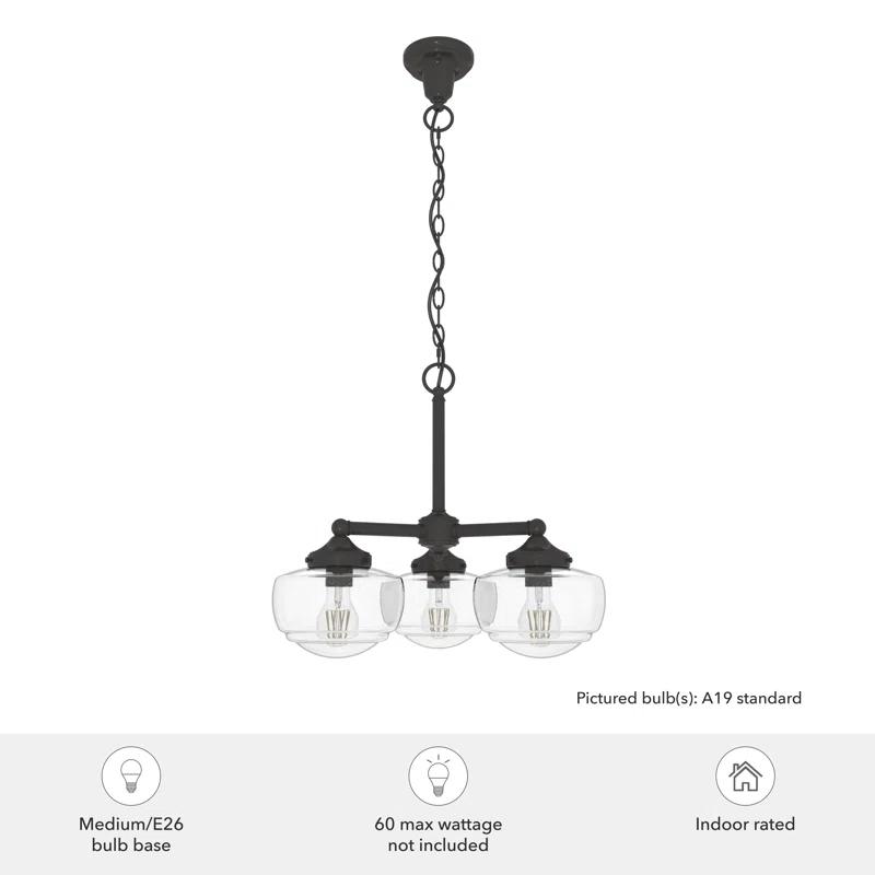 Hunter Fan Hunter Saddle Creek 3 Light Chandelier Ceiling Light Fixture