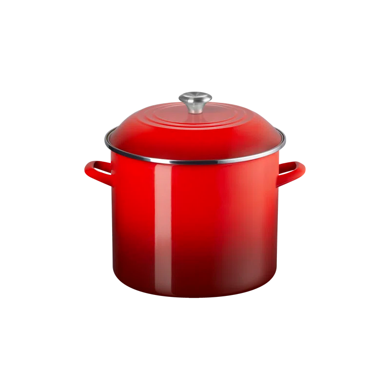 Le Creuset ® 16-Qt. Cerise Enameled Stockpot with Stainless Steel Knob