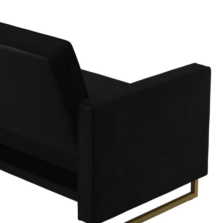 Novogratz Skylar Full / Double 77'' Velvet Tufted Convertible Sofa