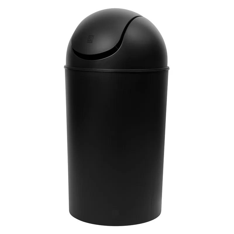 Black 10 Gallon Plastic Swing Top Kitchen Trash Can