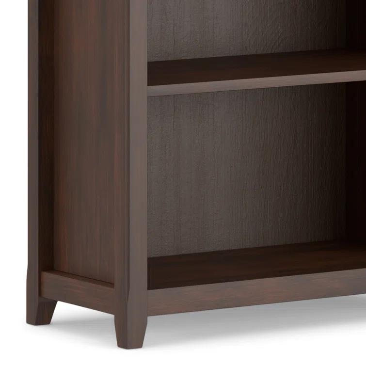 Simpli Home Amherst 30"W Solid Wood 5 Shelf Bookcase with Adjustable Shelves