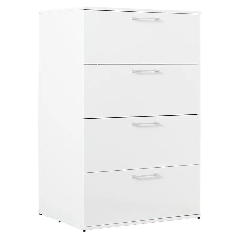 Benjara Eli 48 Inch Tall Dresser Chest, 4 Big Storage Drawers