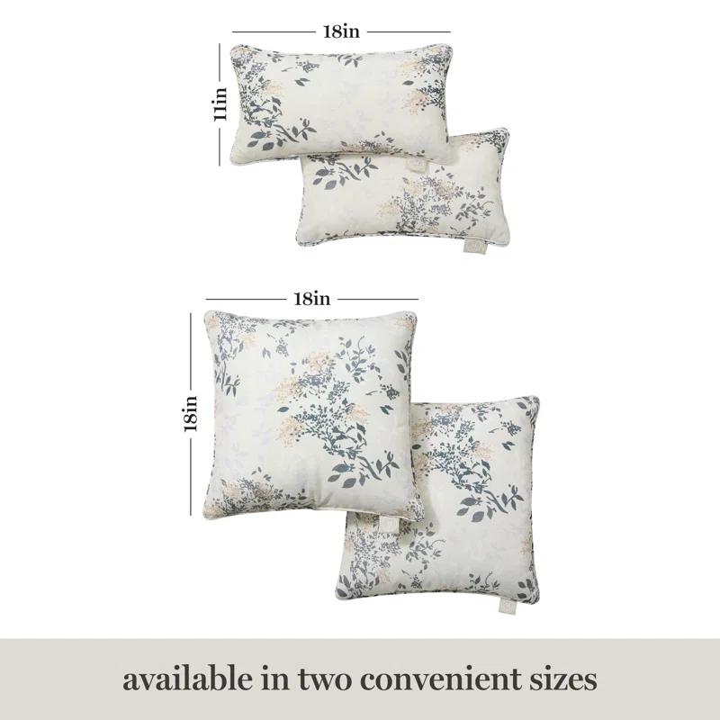 Martha Stewart MARTHA STEWART Charming Foliage Indoor Outdoor Pillow 2-Pack Set, 18" (Set of 2)