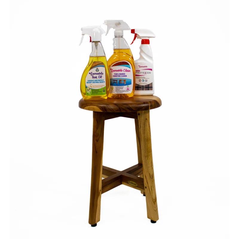 EcoDecors Shoji Teak Shower Stool 18" High Solid Teak Wood Shower Stool/Seat in Earthy Teak & Reviews | Wayfair