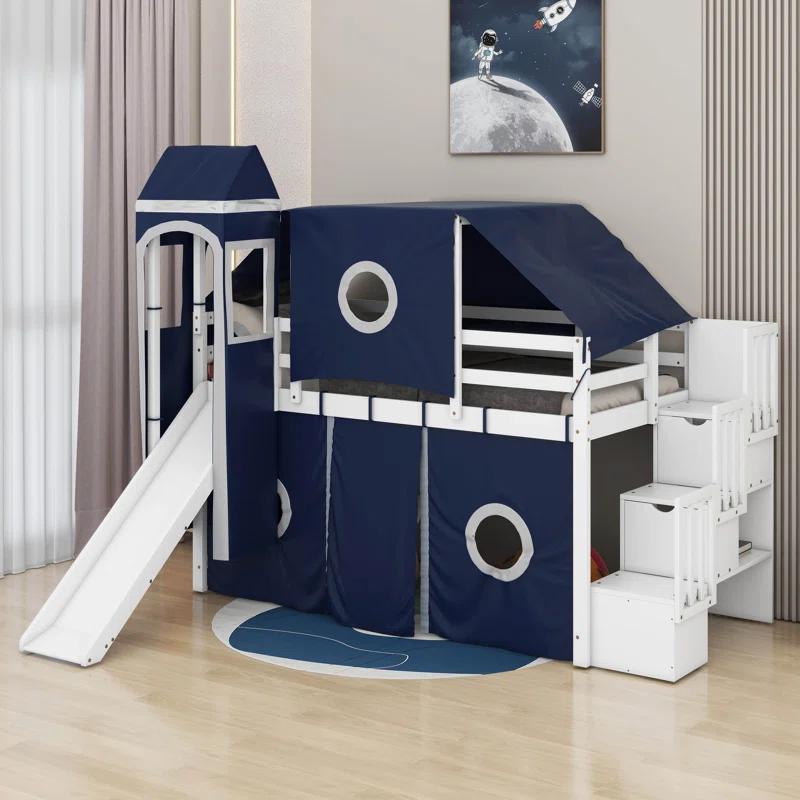Harper Orchard Loft Bed with Tent and Tower -