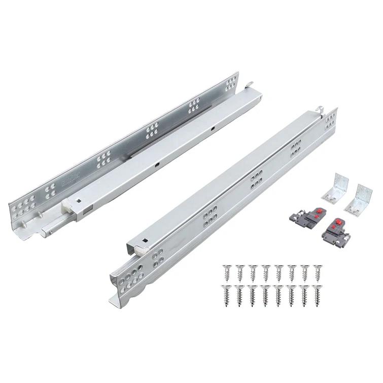 GlideRite Hardware 21" Full Extension Soft Close Undermount Drawer Slide Kit - 3 Pairs (6 Pieces)