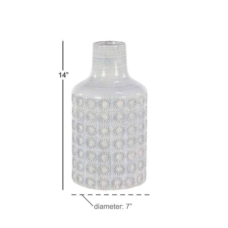 CosmoLiving by Cosmopolitan Porcelain Ceramic Floral Decorative Vase