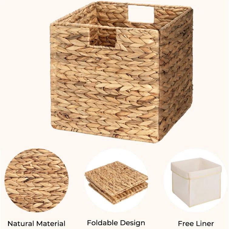 Breakwater Bay 2 Piece Wicker Storage Cube Basket Set & Reviews | Wayfair