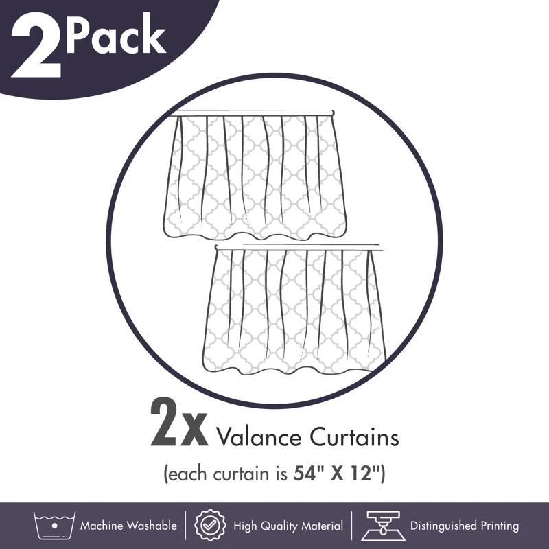 Ambesonne Ambesonne Geometric Valance Pack of 2 Pastel Monochrome Zigzags Pale Seafoam and White