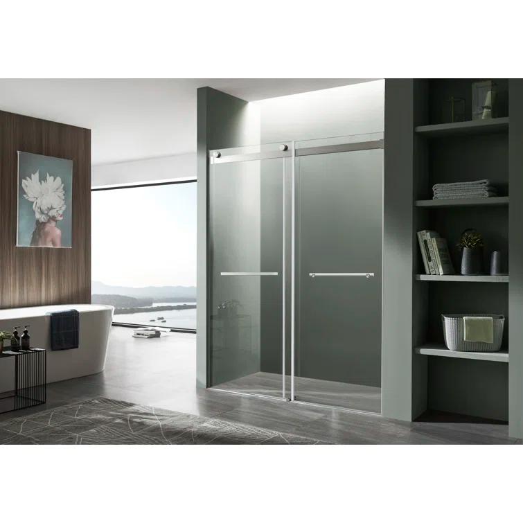 ANZZI Kahn 60" W x 76" H Double Sliding Frameless Shower Door SD-FRLS05802BN