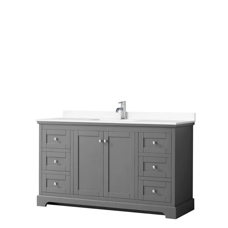 Wyndham Collection Avery 60'' Single Bathroom Vanity with Top