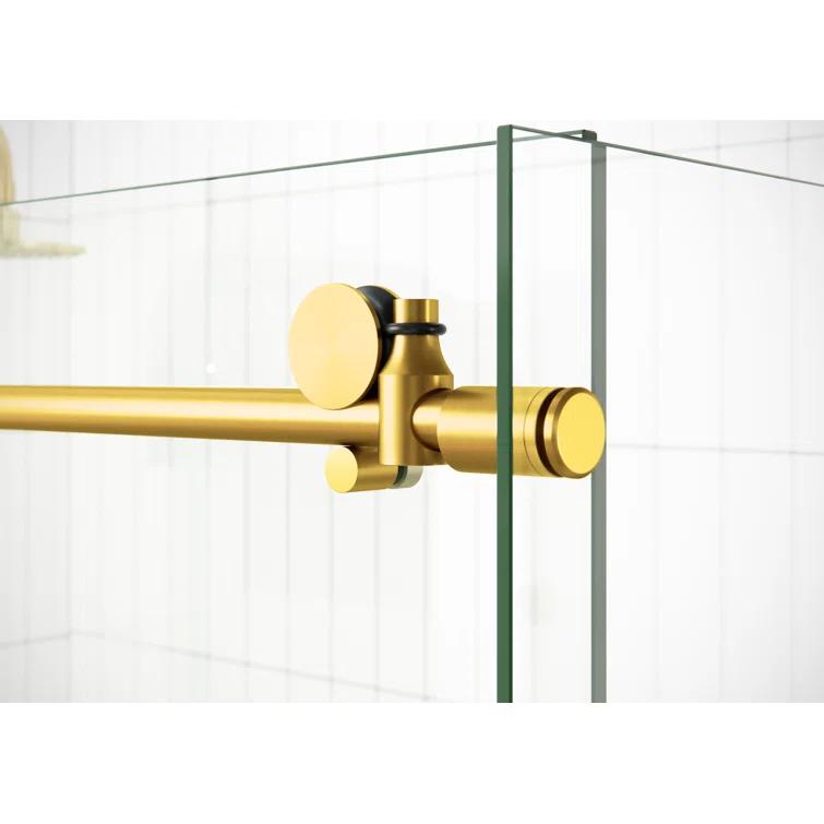 Glass Warehouse Nova 72 in. x 30 in. x 78 in. 90-degree Fully Frameless Sliding Glass Shower Enclosure 90SL-72-30-SB