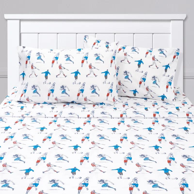 Sweet Home Collection Baseball Sports Kids Bed Sheet Set