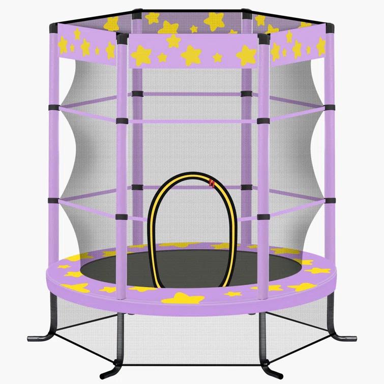 wendeway 55 Inch Kids Trampoline With Safety Enclosure Net | Wayfair